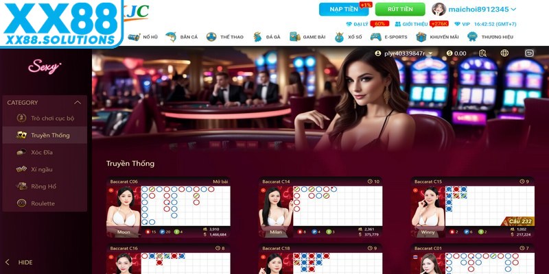 XX88 mang đến môi trường casino với tỷ lệ hoàn trả cạnh tranh