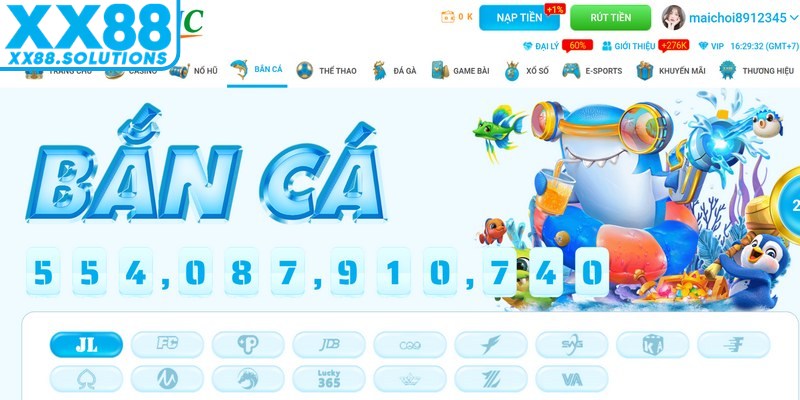 Kho game XX88 cung cấp bắn cá với lối chơi đơn giản và giải trí cao